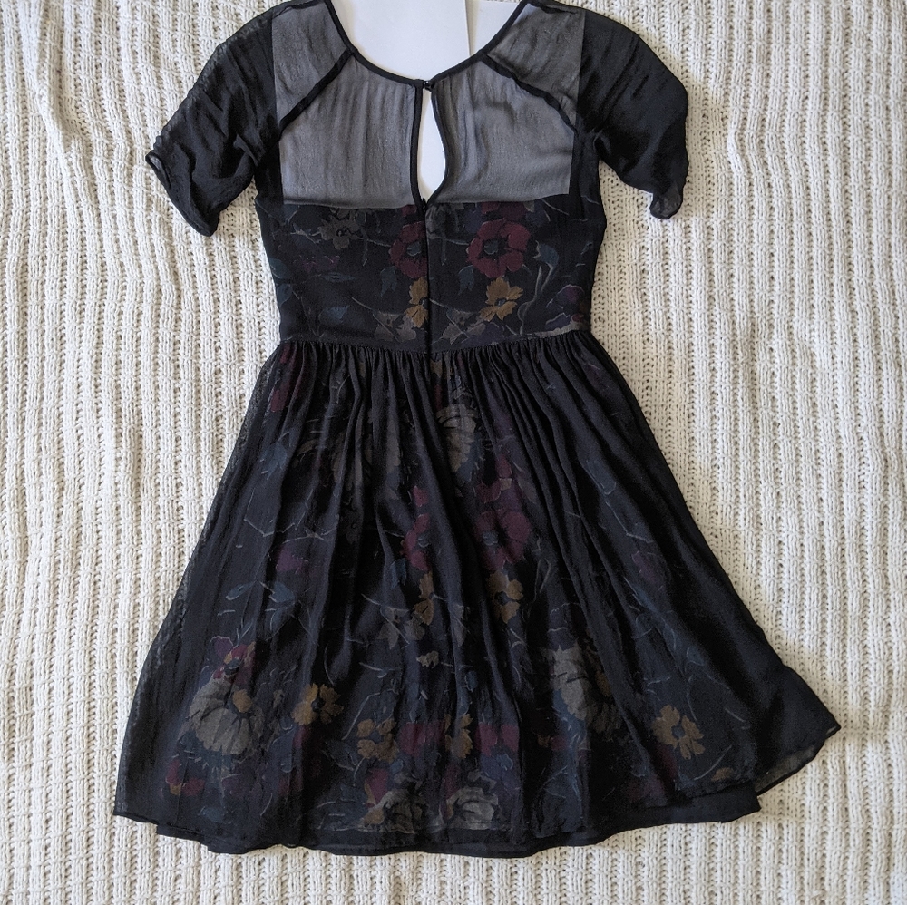 Corey Lynn Calter dress floral w/ sheer overlay